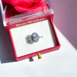 انگشتر oval جواهری قابل تنظیم