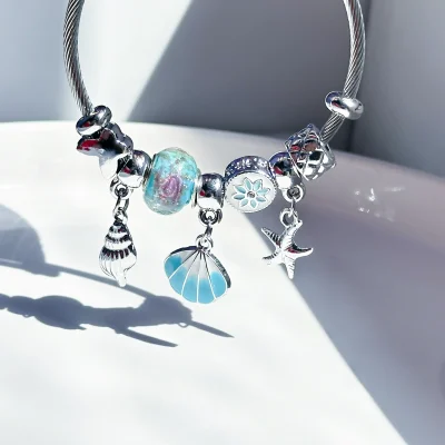 دستبند پاندورا صدف ستاره دریایی پروانه