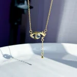 گردنبند چشم دوست دارم به 100 زبان استیل