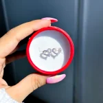گوشواره قلب مینیمال رزگلد