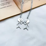 گردنبند آدمک عاشق کاپلی استیل