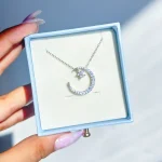 گردنبند ماه ستاره متحرک جواهری استیل