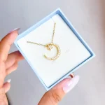 گردنبند ماه ستاره متحرک جواهری استیل