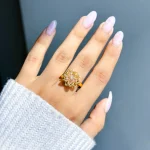 انگشتر راپانزل صورتی استیل طلایی