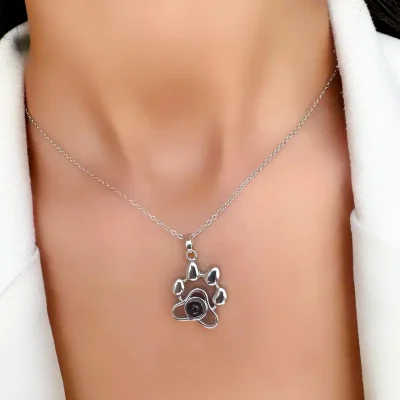 گردنبند پنجه دوست دارم به 100 زبان استیل