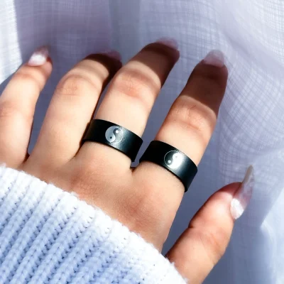 ست حلقه یین یانگ کاپلی استیل قابل تنظیم