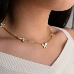 گردنبند پروانه اپال استیل