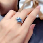 ست قلب آبی آبکاری رودیوم