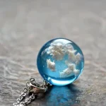 گردنبند گوی آسمان شب تاب استیل