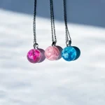 گردنبند گوی آسمان شب تاب استیل