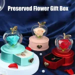 باکس گل رز جاودان سیب عشق صورتی