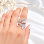 حلقه پروانه جواهری آبکاری رودیوم قابل تنظیم