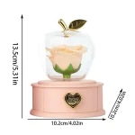 باکس گل رز جاودان سیب عشق صورتی