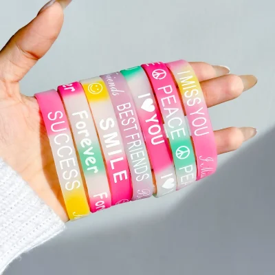 دستبند رنگارنگ سیلیکونی فری سایز