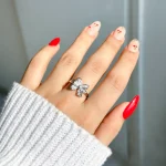 حلقه جواهری پروانه قابل تنظیم آبی حلقه پروانه صورتی فری سایز حلقه جواهری پروانه سفید انگشتر جواهری پروانه قابل تنظیم آبی صورتی
