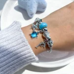 دستبند پاندورا دلفین صدف لاک پشت قابل تنظیم