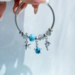 دستبند پاندورا دلفین صدف لاک پشت قابل تنظیم