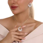 نیم ست شوپارد جواهری آبکاری رودیوم