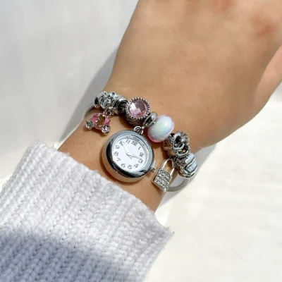 بنگل پاندورا وسپا ساعت قفل قلب قابل تنظیم النگو ساعتی وسپا قفل قلب فری سایز