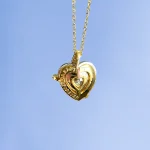 گردنبند قلب هفت رنگ I love you آبکاری رودیوم گردنبند قلب love you for ever بنفش آبی