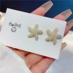 گوشواره مروارید ستاره دریایی طلایی