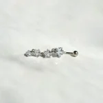 پیرسینگ ناف ستاره جواهری آبکاری رودیوم پین استیل