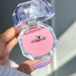 حلقه پروانه مینیمال جواهری نقره