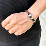 دستبند لنگر طنابی مردانه سبز مشکی آبی