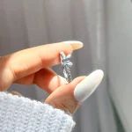 حلقه پروانه مینیمال جواهری نقره
