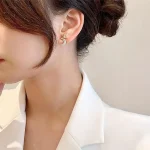 گوشواره ستاره ماه زحل نامتقارن نقره ای