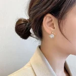 گوشواره ستاره ماه زحل نامتقارن نقره ای