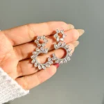 گوشواره شوپارد جواهری آبکاری رودیوم