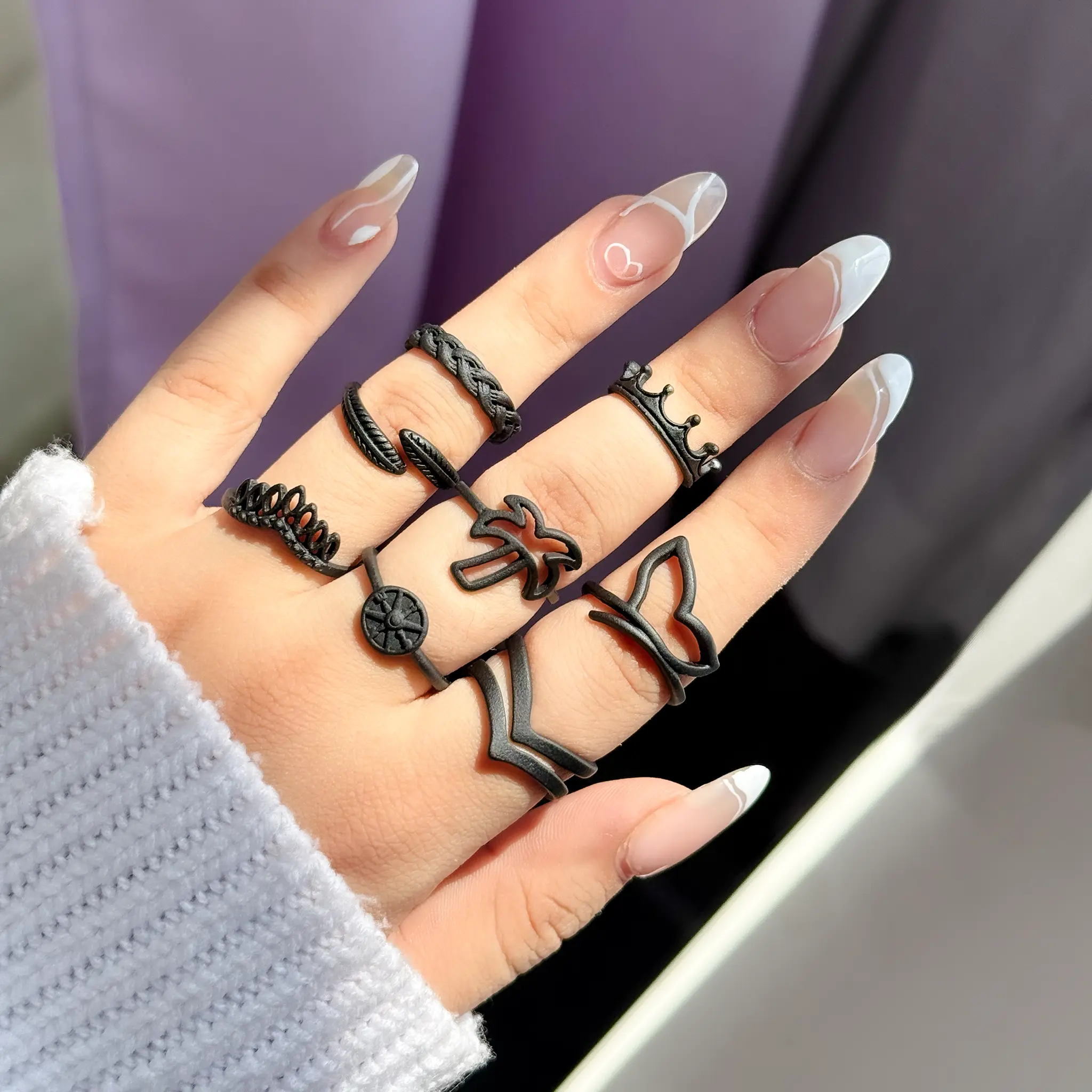 IMG_3837 پک انگشتر نخل موج تاج دم وال مشکی