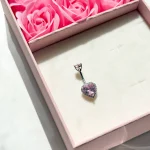 پیرسینگ ناف قلب جواهری آبکاری رودیوم و پین استیل