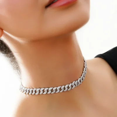 چوکر کارتیر جواهری نقره