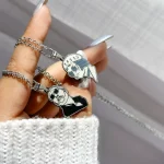 ست گردنبند لئون و ماتیلدا کاپلی استیل