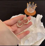 گوشواره ماه ستاره مروارید طلایی