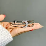 بنگل ماه ستاره تنیسی جواهری