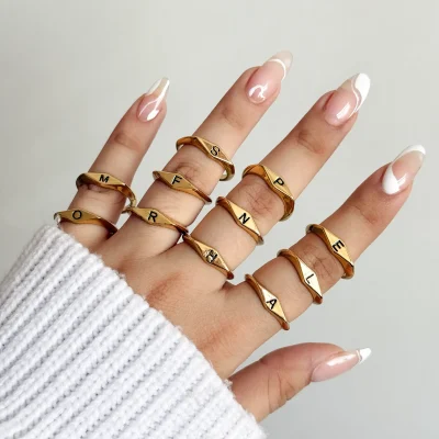 انگشتر حروف مینیمال فری سایز