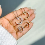 نیم ست ماه ستاره متحرک جواهری