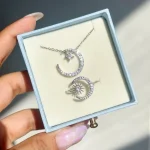 نیم ست ماه ستاره متحرک جواهری