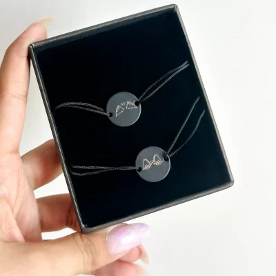 ست دستبند کاپلی فرشته شیطان مشکی