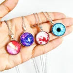 گردنبند گوی گلکسی شبتاب زنجیر استیل