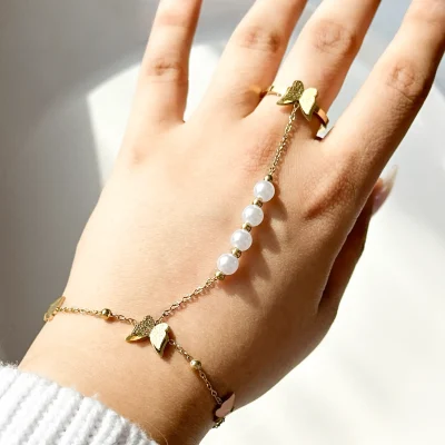 تمیمه پروانه مروارید استیل فری سایز