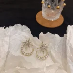 گوشواره ماه ستاره مروارید طلایی