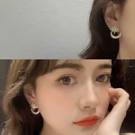 گوشواره ماه ستاره مروارید طلایی