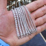 دستبند تنیسی جواهری نقره