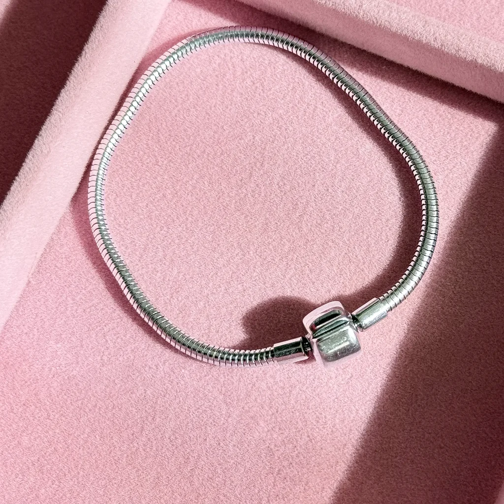 دستبند پاندورا قفل گرد استیل