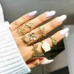 پک انگشتر پروانه ابر گل مینیمال