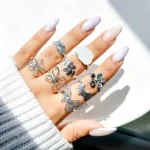 پک انگشتر پروانه ابر گل مینیمال